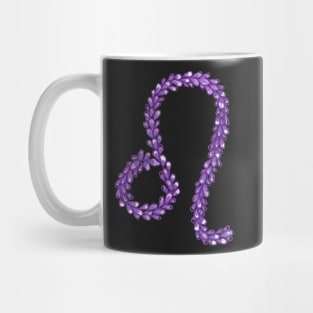 Hand Drawn Lavender Leo Zodiac Sign in Watercolor and Ink Mug